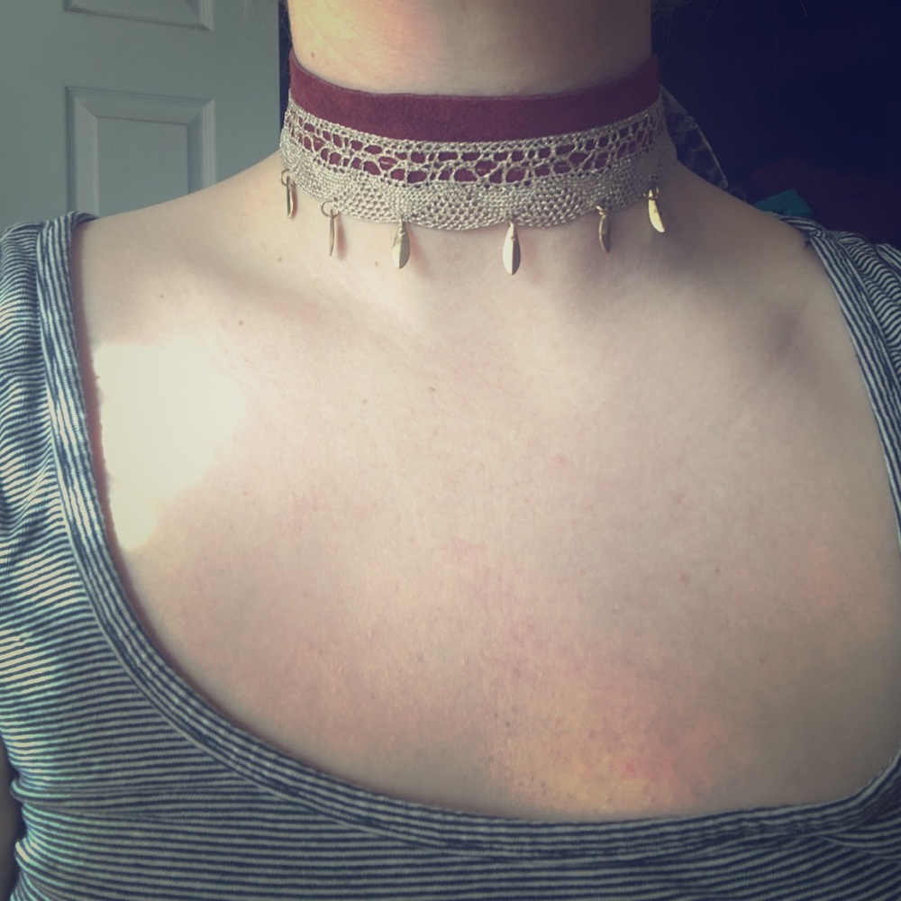 Free People Leather & Lace Choker